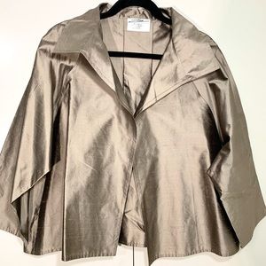 Zoran 100% silk swing jacket taupe